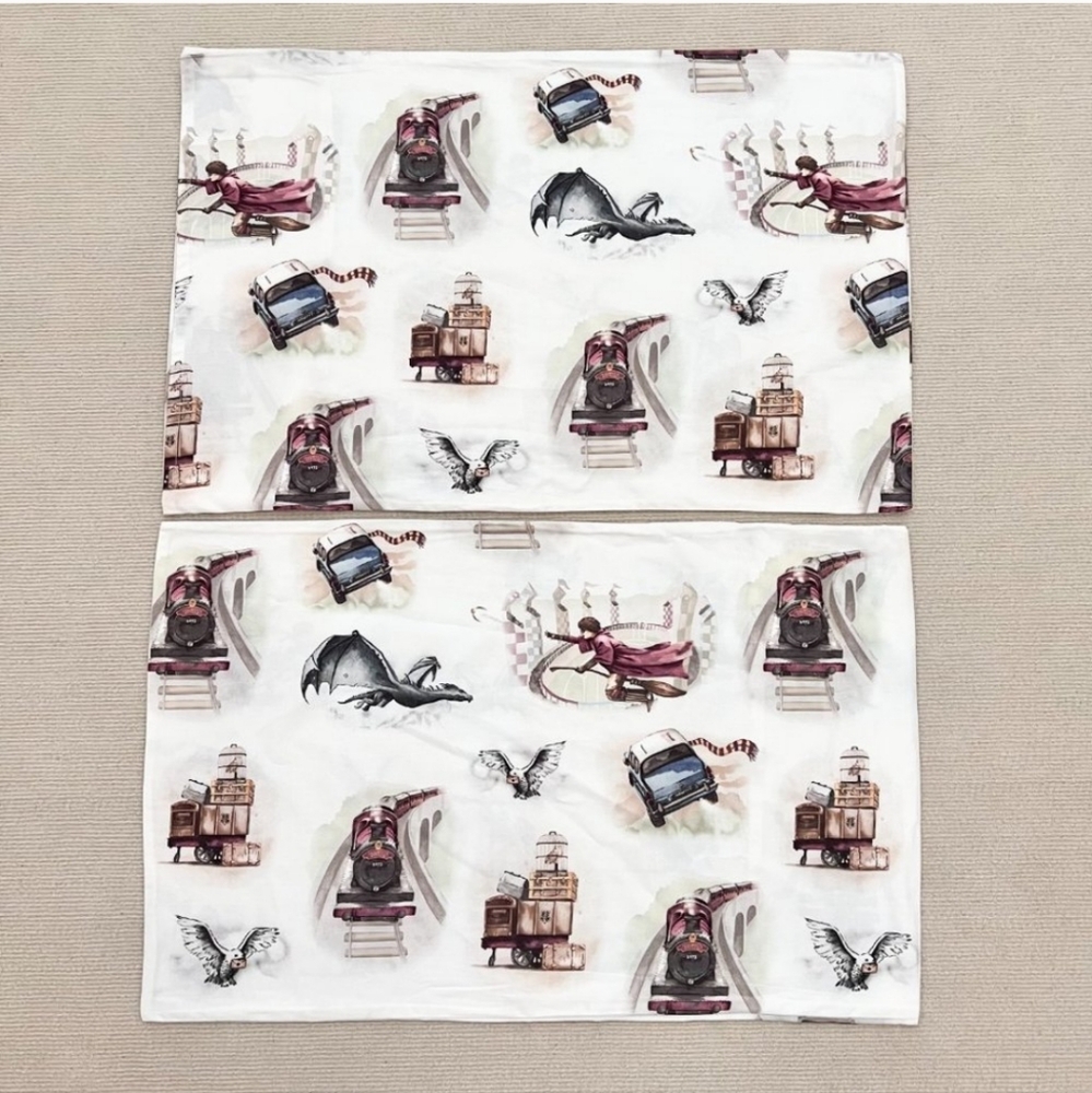 NEW Two Harry Potter Storybook 100% Cotton Pillow Case Covers